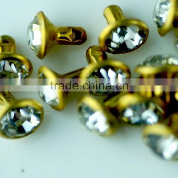 Preset crystal rhinestone rivet for leather and shoes