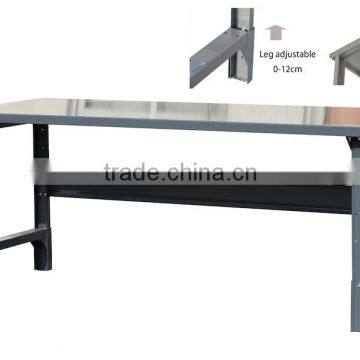Workbench, 1-1/2 thickness 12G, Gray Steel top, Adj Ht, 48in, 60in, 72in, 96in.