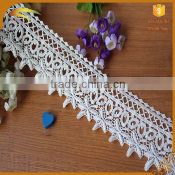 high quality discount white 100% cotton embroidery lace trims wholesale market in dubai