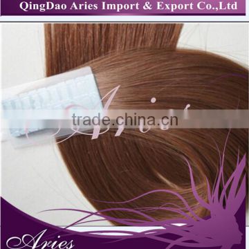 Skin Weft Tape in Remy Real Human Hair Extensions 20" Natural Color