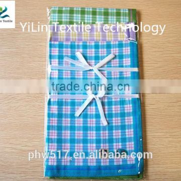 NO37 High quality 100% cotton handkerchief colours plaid satin handkerchief