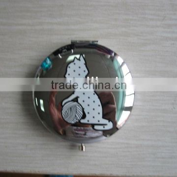 Metal cosmetic mirror with logo imprint for promotional