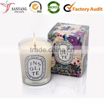 Gift art elegant nice paper custom wedding candle commemorative party candle box for gathering meeting
