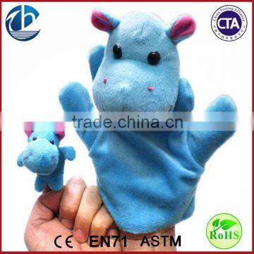 Promotion children adult finger puppets/plush Animal hand puppet/animal puppets wholesale