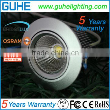 Taiwan MeanWell driver 85-277VAC led grille downlight 7W with 5 years warranty