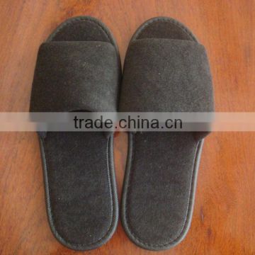 High quality Black Terry hotel slippers & bathroom slippers with EVA sole