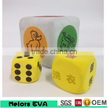 Melors Wholesale EVA Toys Custom Dice Small size custom foam Dices