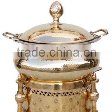 Brass plated rounded base chafing dish for sale 2015