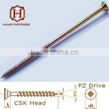 long size coating yellow zinc PZ drive chipboard screw fibre board nail to wood partial thread