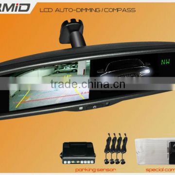4.3" dimming rearview mirror with compass and temperature