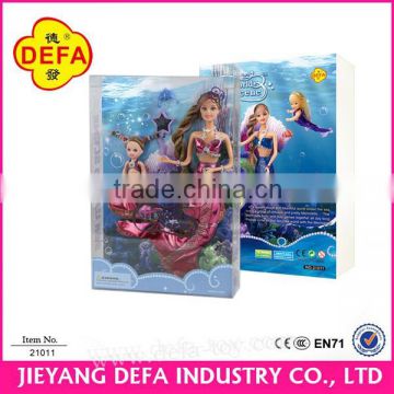 11.5 inch plastic fashion 2 in 1 mermaid doll set