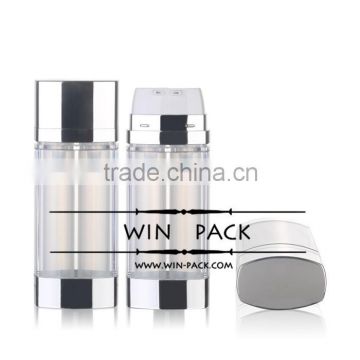 WY0412 top selling acrylic dual chamber bottle,airless bottle