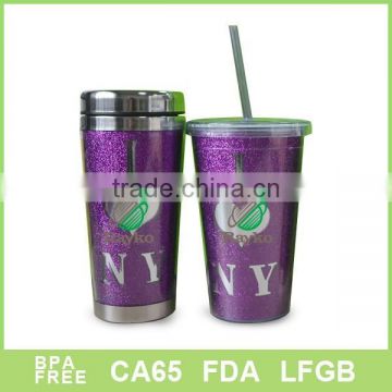 gift 16oz Plastic straw mug and coffee mug