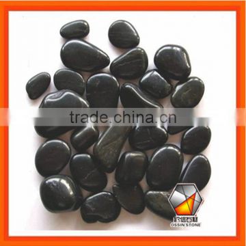 Black Color Natural Pebble Stone And Cobbles