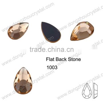 DZ-1003 fancy flat back decorative glass stones for clothes