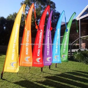 Custom digital printing colorful outdoor display big bali flag with long tail