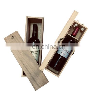 Chinese supplier one bottle 750ml pine luxury wine box pine wood wine box
