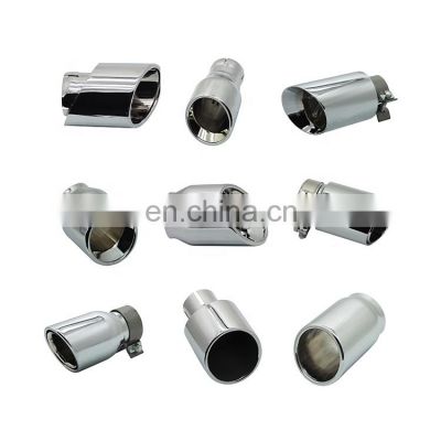 60mm 63mm 70mm 76mm inlet size 304 stainless stainless exhaust tips rolled angle black chrome universal exhaust muffler