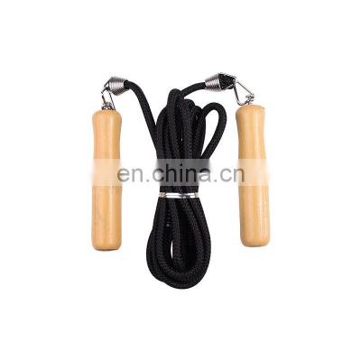 Customized Adult Wooden Long Handle Jump Rope Outdoor Handle Wooden Indoor Children Nylon Skipping Rope