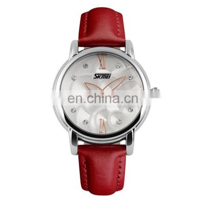 SKMEI 9095 3 bar genuine leather quartz watch water resistant wrist watch