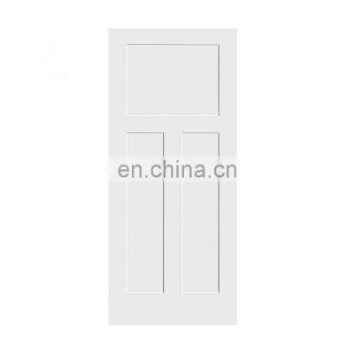 Soundproof teak wooden white shaker fashion wooden door design cheap bedroom custom white paint solid wood interior doors