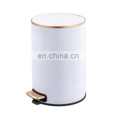 Hot sale luxury colorful household office stainless steel pedal bin with soft close