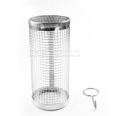 Wholesale Stainless Steel Bbq Rotisserie Basket Bbq Grilling Accessories Outdoor Camp Round Bbq Grill Basket
