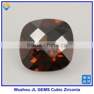 2014 wholesale price Rhodolite Fat Square Faceted Cut Synthetic Cubic Zirconia