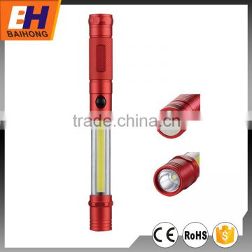 Hot Sell High Power COB+3W LED Aluminium Flashlight, with a Magnet on Bottom, 1xAA, 270lm for the COB