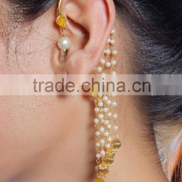 Indian Tassels Style Ethnic Pearl Made Cuff Polki Earring