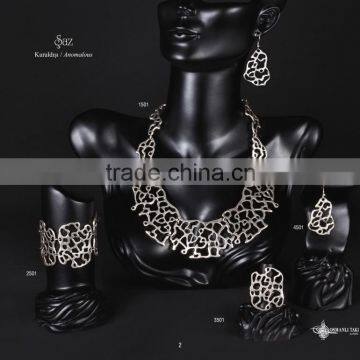 Fashion turkish style silver plated necklace Saz 1501