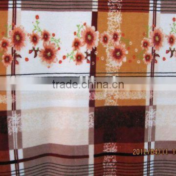 check print flannel fleece fabric with sunflower