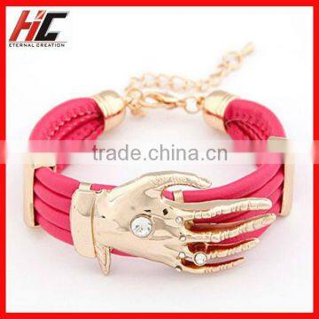 Wholesale New Arrival Fashion gold plated pink Hand Bracelet for sale