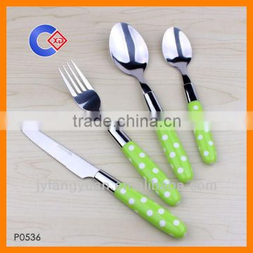 stainless steel cutlery with plastic handle