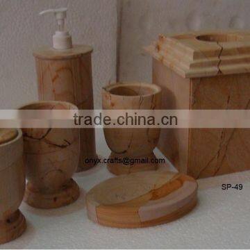 Burma Teak Wood Marble Bathroom accessories