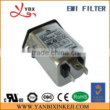 Dual- fuse connector EMI line noise filter,6A 220V UL,TUV certificate