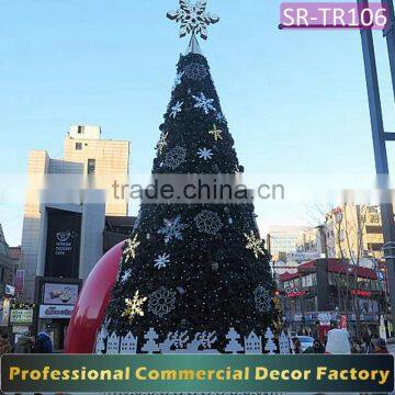 Customize 29ft 32ft 35ft outdoor large giant christmas tree with led snowflake decoration for hotel