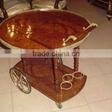 French coffee table with wheels