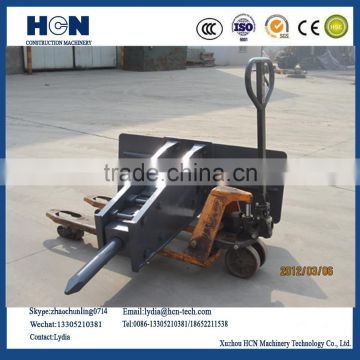 HCN 0203 hydraulic breaker with a skid steer adaptor plate