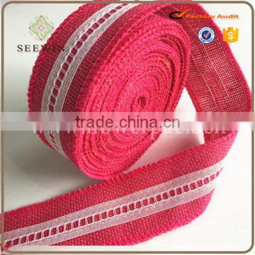 speciality jute ribbon with lace logo for deco