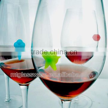 wholesale High quality colorful silicone rubber wine glass suction,coaster,charms