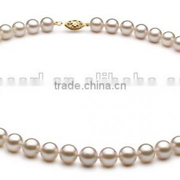 AA 7-8mm white round Japanese Akoya pearl necklace