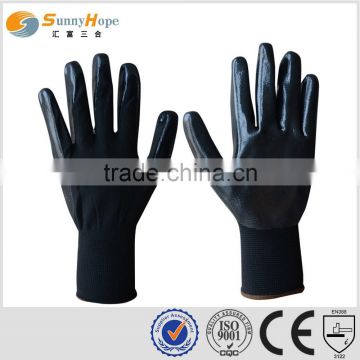 SUNNYHOPE 13gauge nylon black nitrile coated gloves