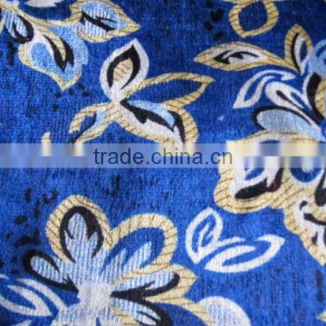 2014 New printed flower pattern,polyester tricot velvet, warp knitting velvet fabric