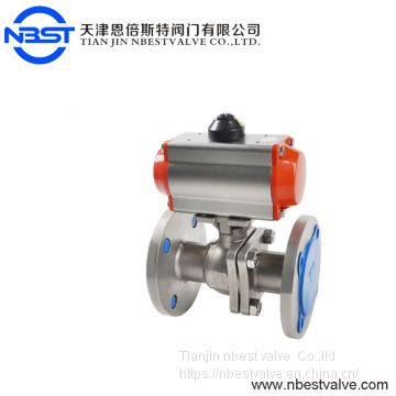 DN20 Pneumatic Control 2 Inch Stainless Steel Flange Ball Valve