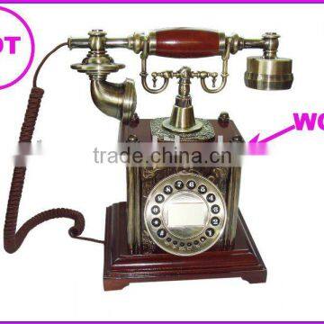 Old wooden antique telephone