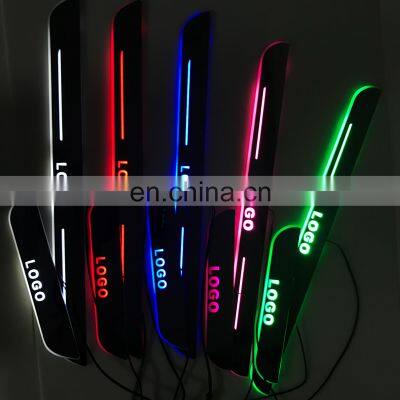 Led Door Sill Plate Strip moving light door scuff for ford mustang sequential ambient light