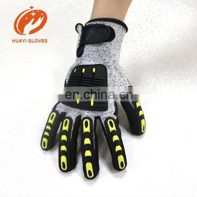 Anti Impact Work Gloves Oil and Gas Water Resistant Safety Heavy Duty Utility Mechanic Glove with TPR
