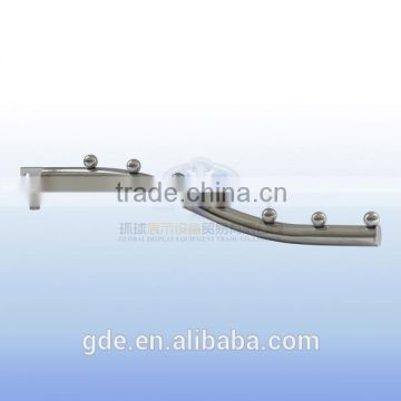 retail chrome display hook for slotted channel for supermarket