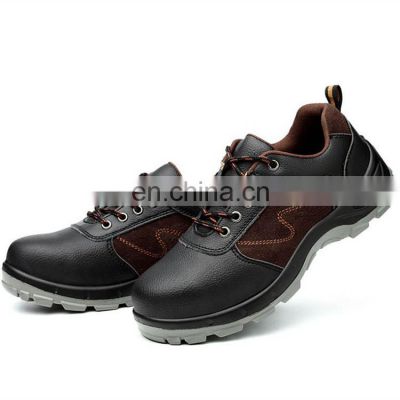 CE Standard Approved Casual Brown Cow Leather Steel Toe Puncture Proof Anti Static Safety Work Boots Shoes
